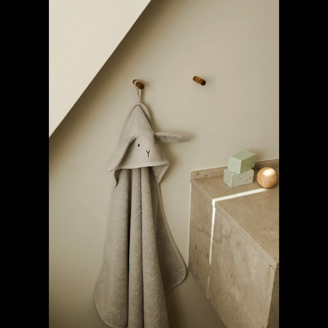 Liewood Albert Babyhandtuch mit Kapuze Rabbit dumbo grey Sale