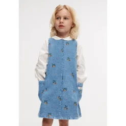 Liewood Angelica Bedrucktes Denim-Kleid Peach / Light blue denim Outlet