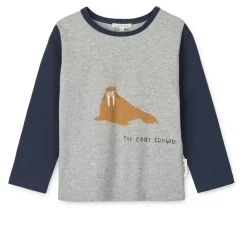 Liewood APIA Langarm T-Shirt Walrus / Grey melange / Classic navy Discount