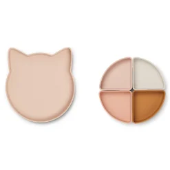 Liewood Arne unterteilter Teller Cat rose multi mix New