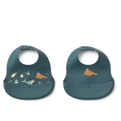 Liewood EMBER Bedruckte Lätzchen, 2er-Pack Arctic Sea /Ocean view New