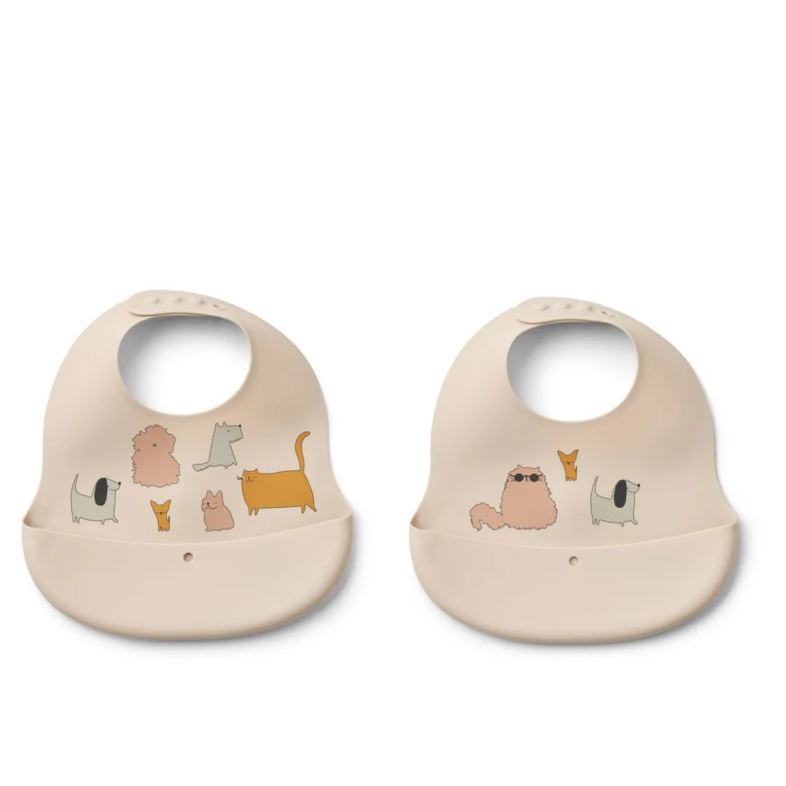 Liewood EMBER Bedruckte Lätzchen, 2er-Pack Cats and Dogs / Sandy Discount