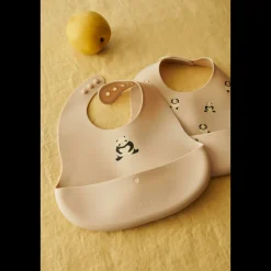 Liewood EMBER Bedruckte Lätzchen, 2er-Pack Panda / Sandy Hot