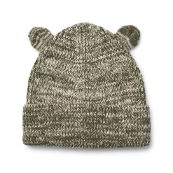 Liewood Gina Rippenstrickmütze mit Bärenohren Army brown / Sandy Discount