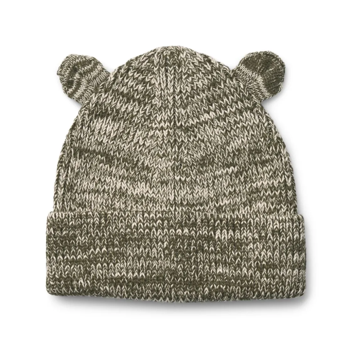 Liewood Gina Rippenstrickmütze mit Bärenohren Army brown / Sandy Discount