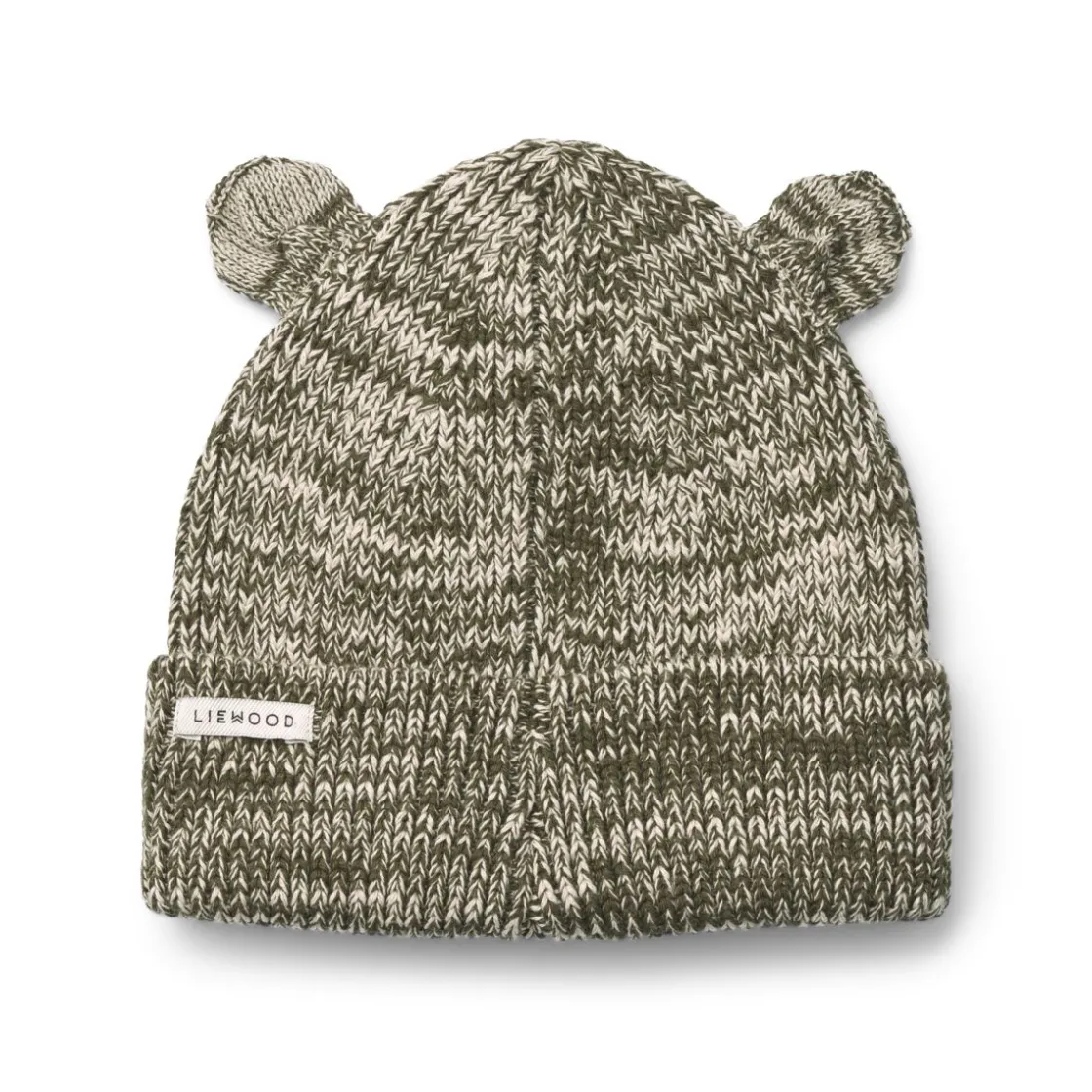 Liewood Gina Rippenstrickmütze mit Bärenohren Army brown / Sandy Discount