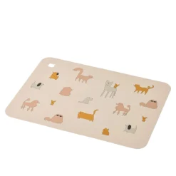 Liewood JUDE Bedrucktes Tischset Cats and Dogs / Sandy Hot