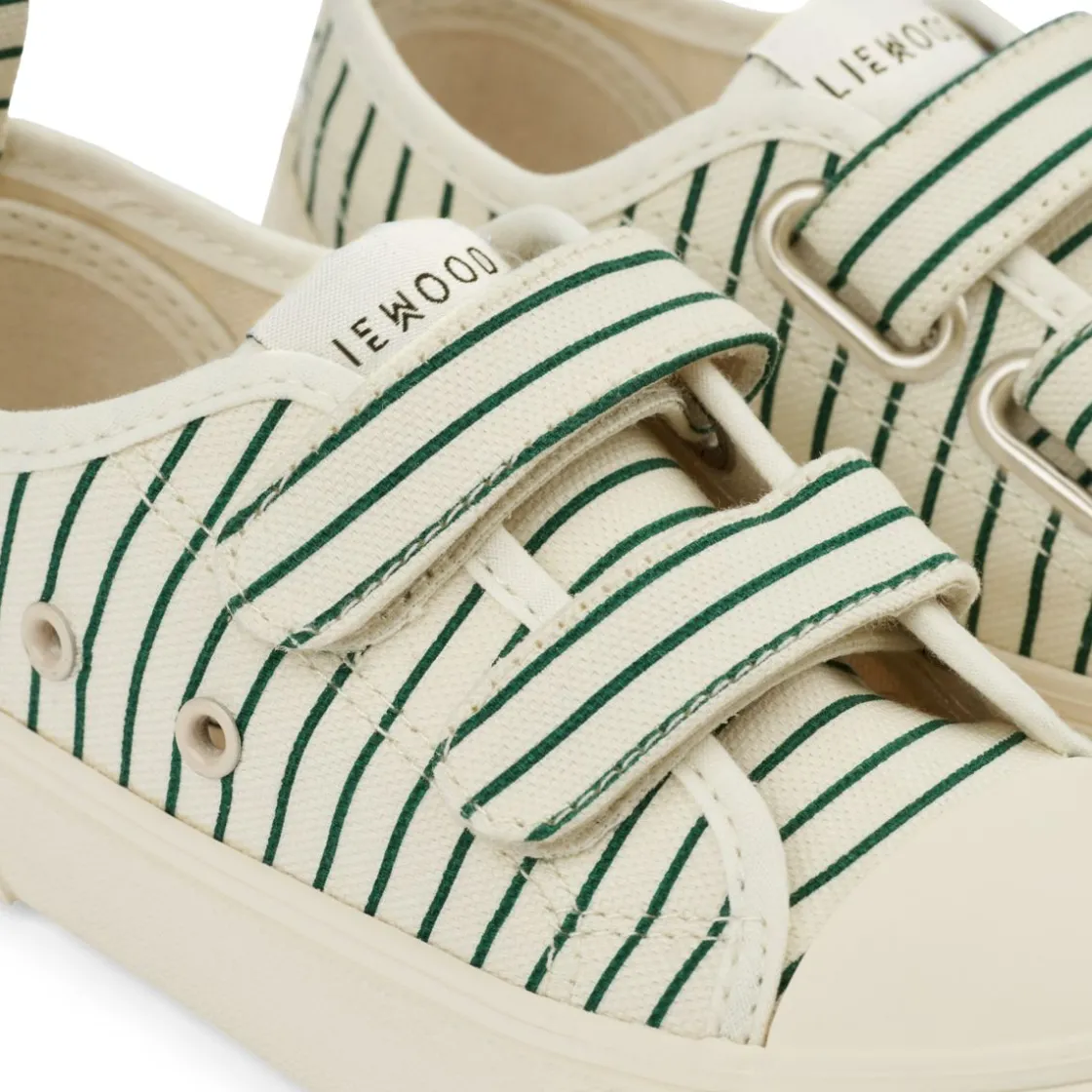 Liewood Kim Canvas-Schuh Stripe Garden green / Creme de la creme Sale