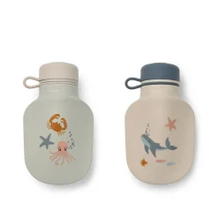 Liewood Lizzie Smoothie-Flasche 2er-Pack Sea creature / Sandy Hot