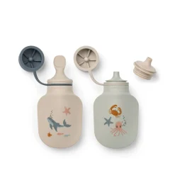 Liewood Lizzie Smoothie-Flasche 2er-Pack Sea creature / Sandy Hot