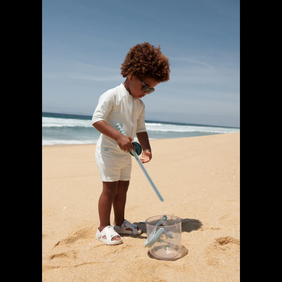 Liewood Max Schwimm-Jumpsuit Seersucker Y/D stripe Pure sky / Creme de la creme Sale