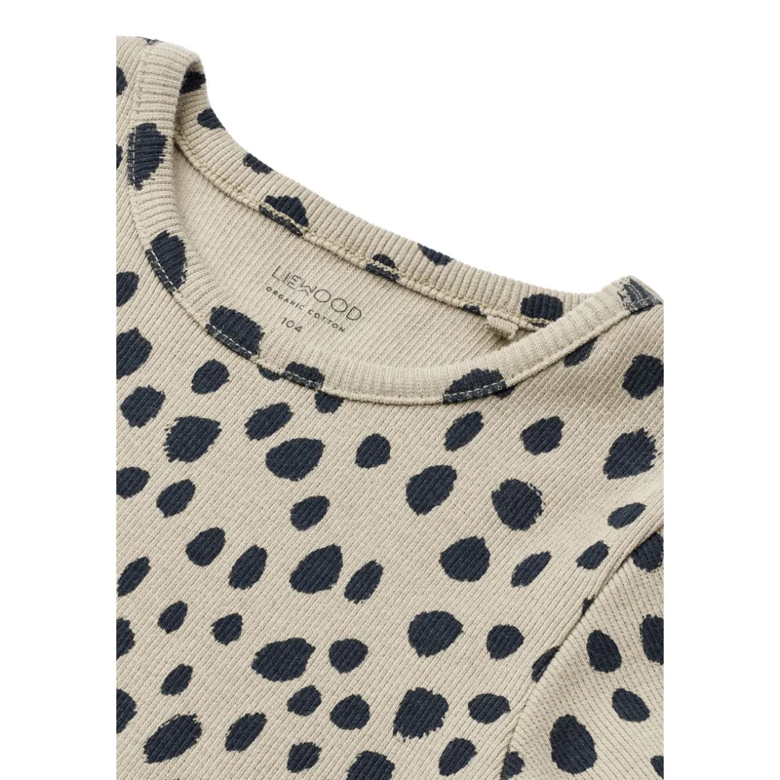 Liewood Nieve Geripptes T-Shirt Leo spots / Mist Outlet