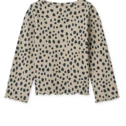 Liewood NIEVE Langarm-T-Shirt aus Ripp Leo spots / Mist Best