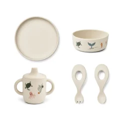 Liewood Ryle Babygeschirrset mit Print Sea creature / Sandy