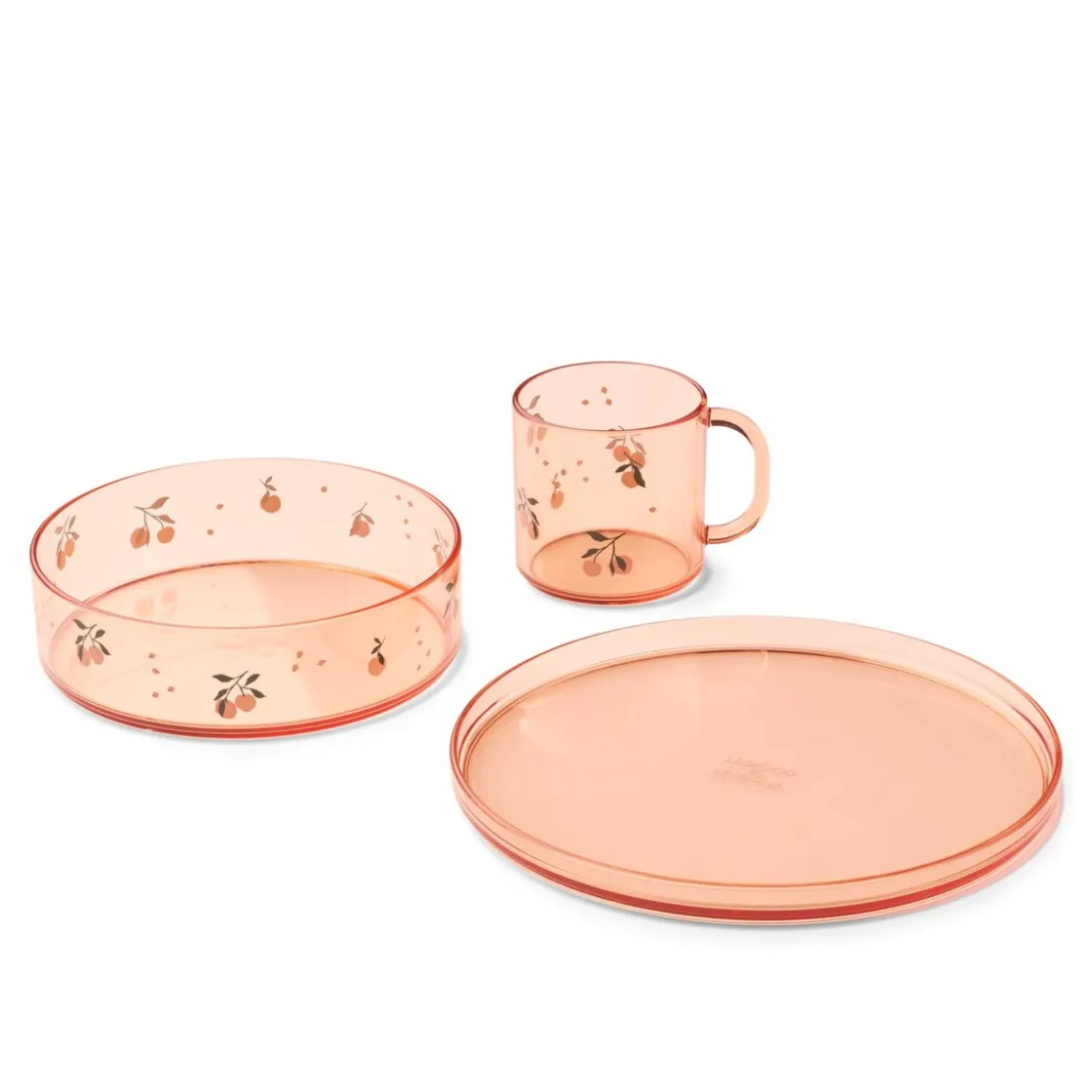 Liewood Siva Bedrucktes Tritan-Geschirrset Peach / Sea shell Outlet