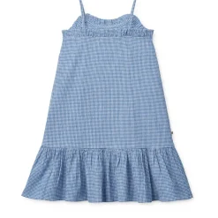 Liewood SOPHIA Seersucker-Kleid Y/D Check Riverside / Crisp white Discount