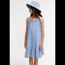 Liewood SOPHIA Seersucker-Kleid Y/D Check Riverside / Crisp white Discount