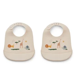 Liewood Tilda Silikon Lätzchen 2er Pack Safari sandy mix Outlet