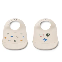 Liewood Tilda Silikon Lätzchen 2er Pack Aviator / Ecru
