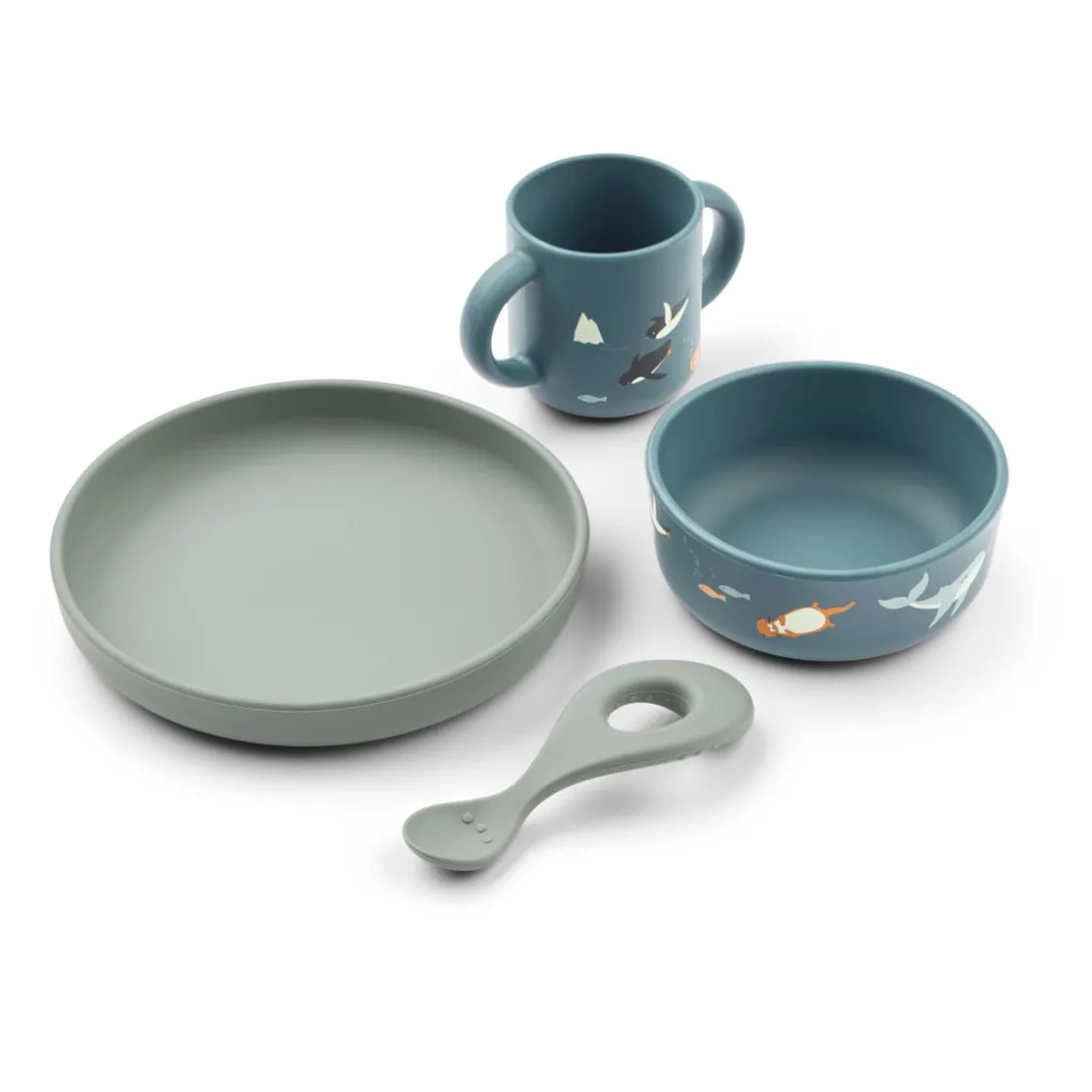 Liewood VIVI Silikon Geschirrset Arctic Sea /Ocean view Outlet