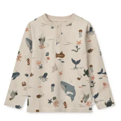 Liewood WILHELM Bedrucktes Pyjama-Set Sea creature / Sandy Hot